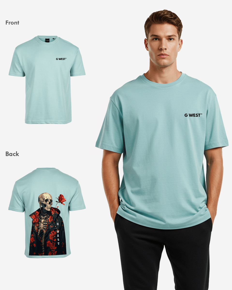 G West Oversized Skull & Rose T-Shirt