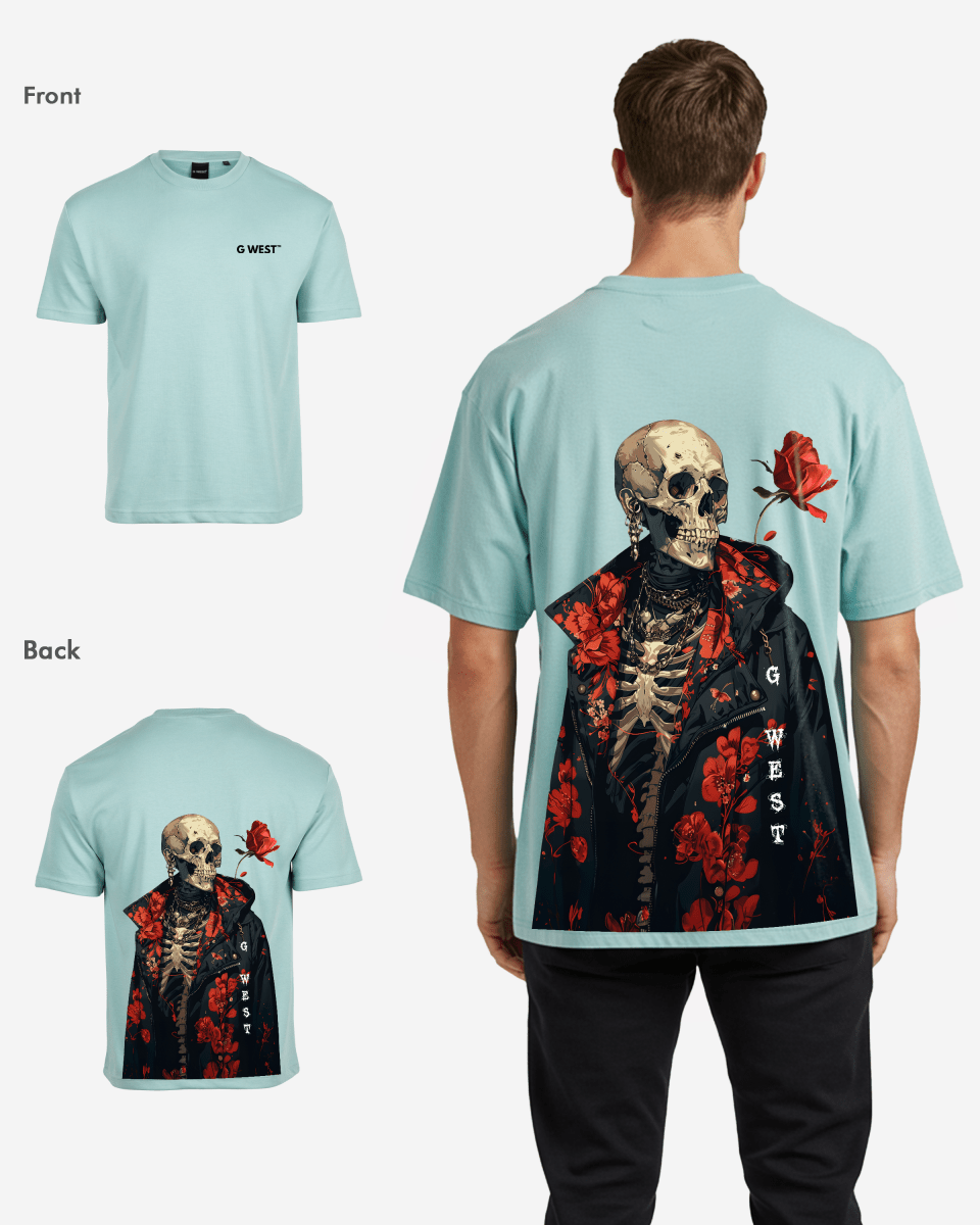 G West Oversized Skull & Rose T-Shirt