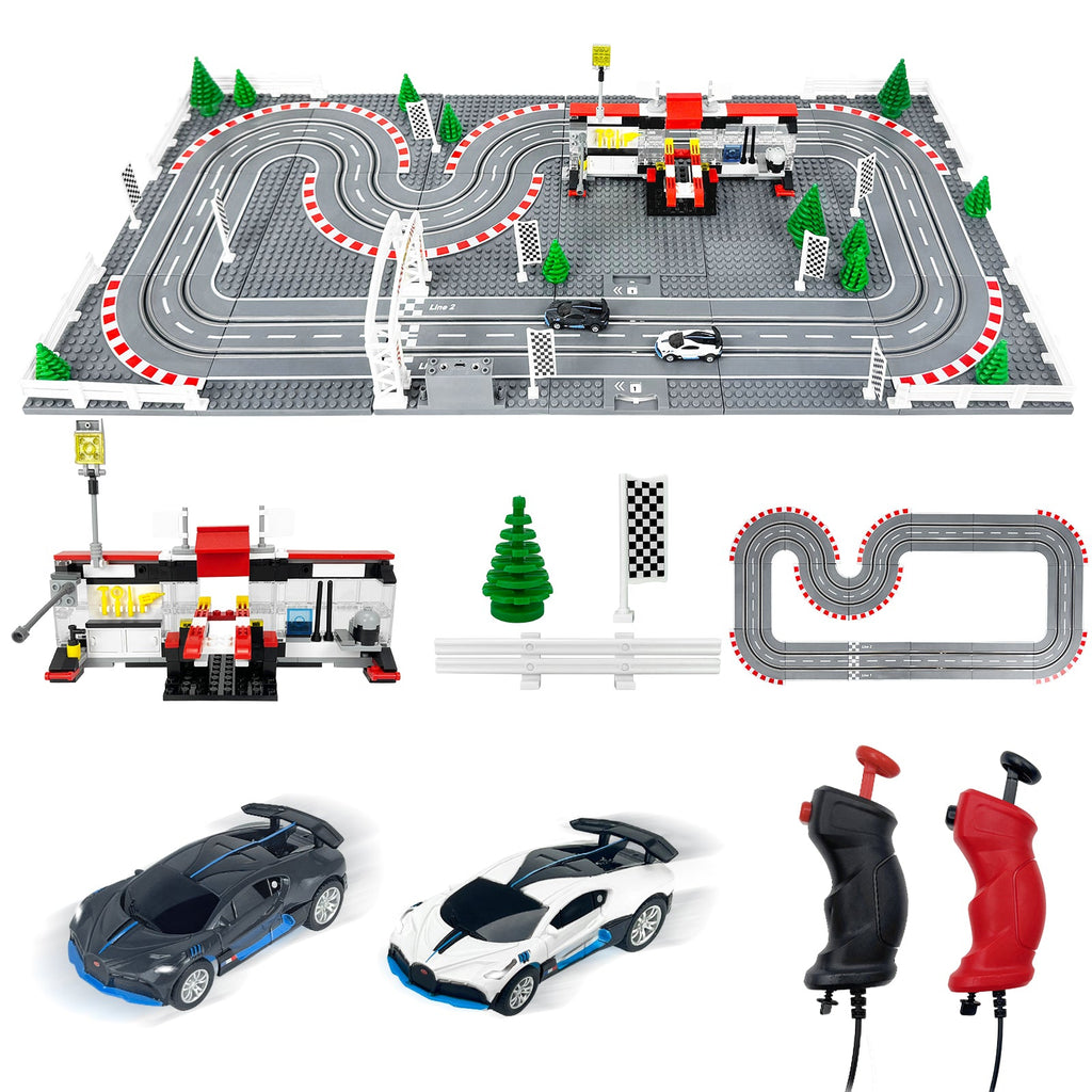 Two-Lane Slot Car Race Track Set with Controllers
