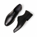 Men's Black Leather Lace-Up Oxford Dress Shoes