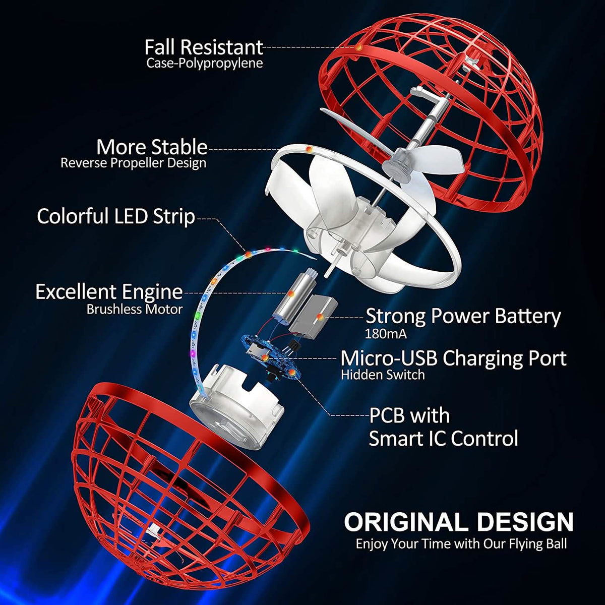 Rechargeable Flying Orb Boomerang Toy