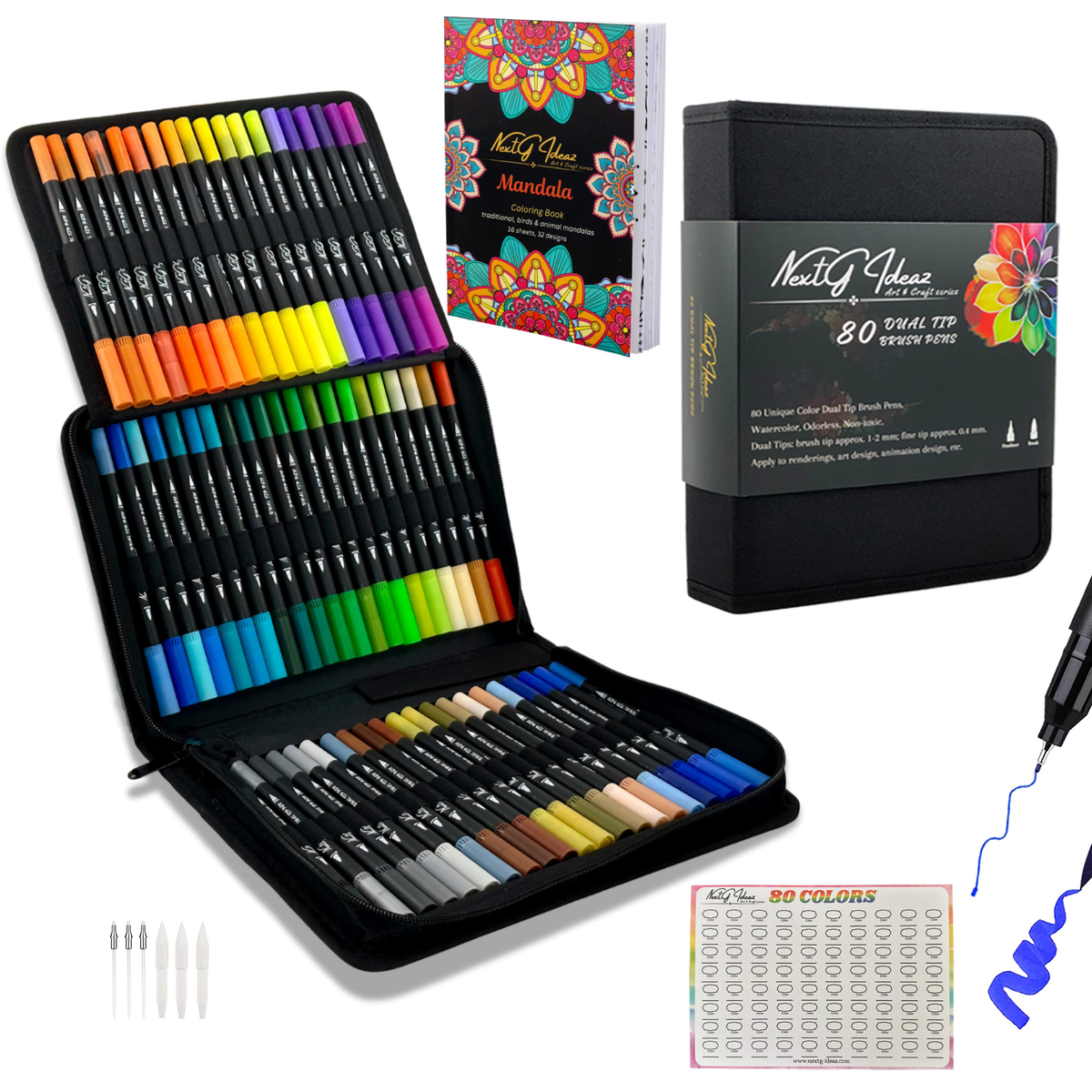 Dual-Tip Brush Art Markers, Set of 80