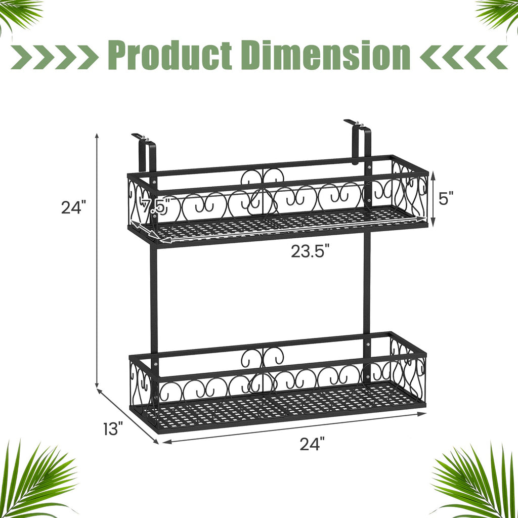 Adjustable Hanging Planter Holder with 2 Baskets
