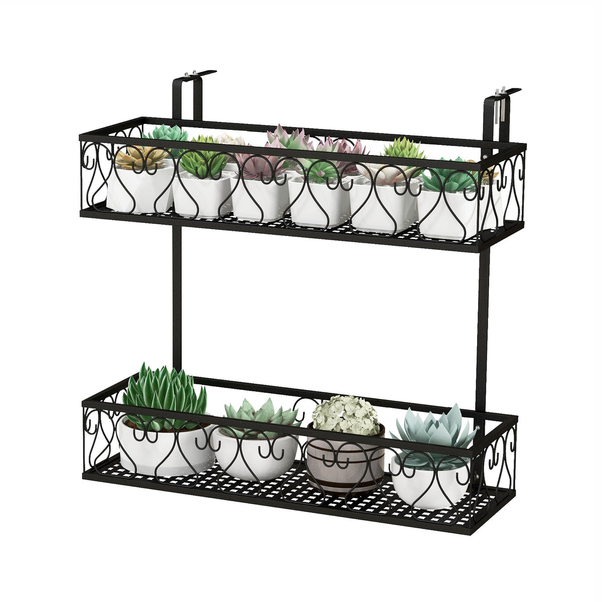 Adjustable Hanging Planter Holder with 2 Baskets