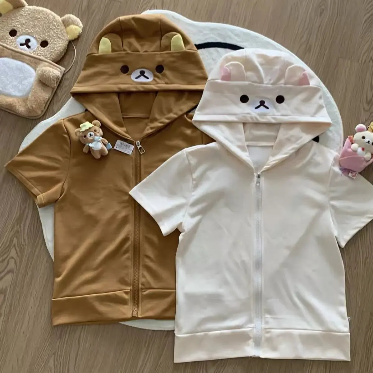 Kawaii Bear Y2K Oversized Zip-Up Hoodie