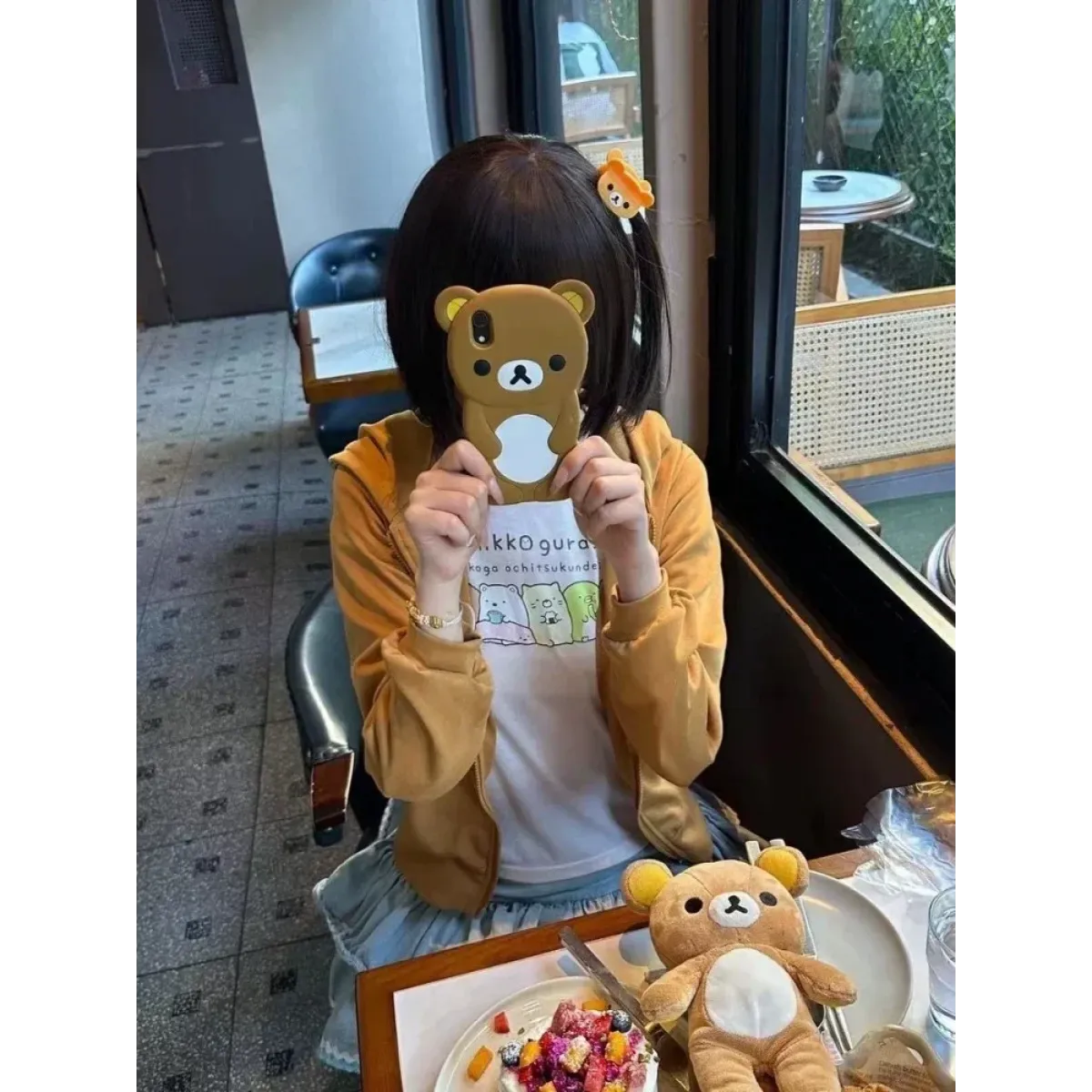 Kawaii Bear Y2K Oversized Zip-Up Hoodie