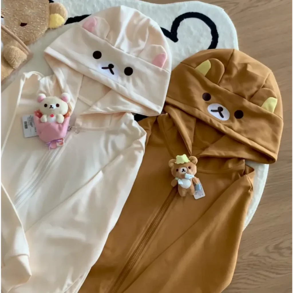 Kawaii Bear Y2K Oversized Zip-Up Hoodie