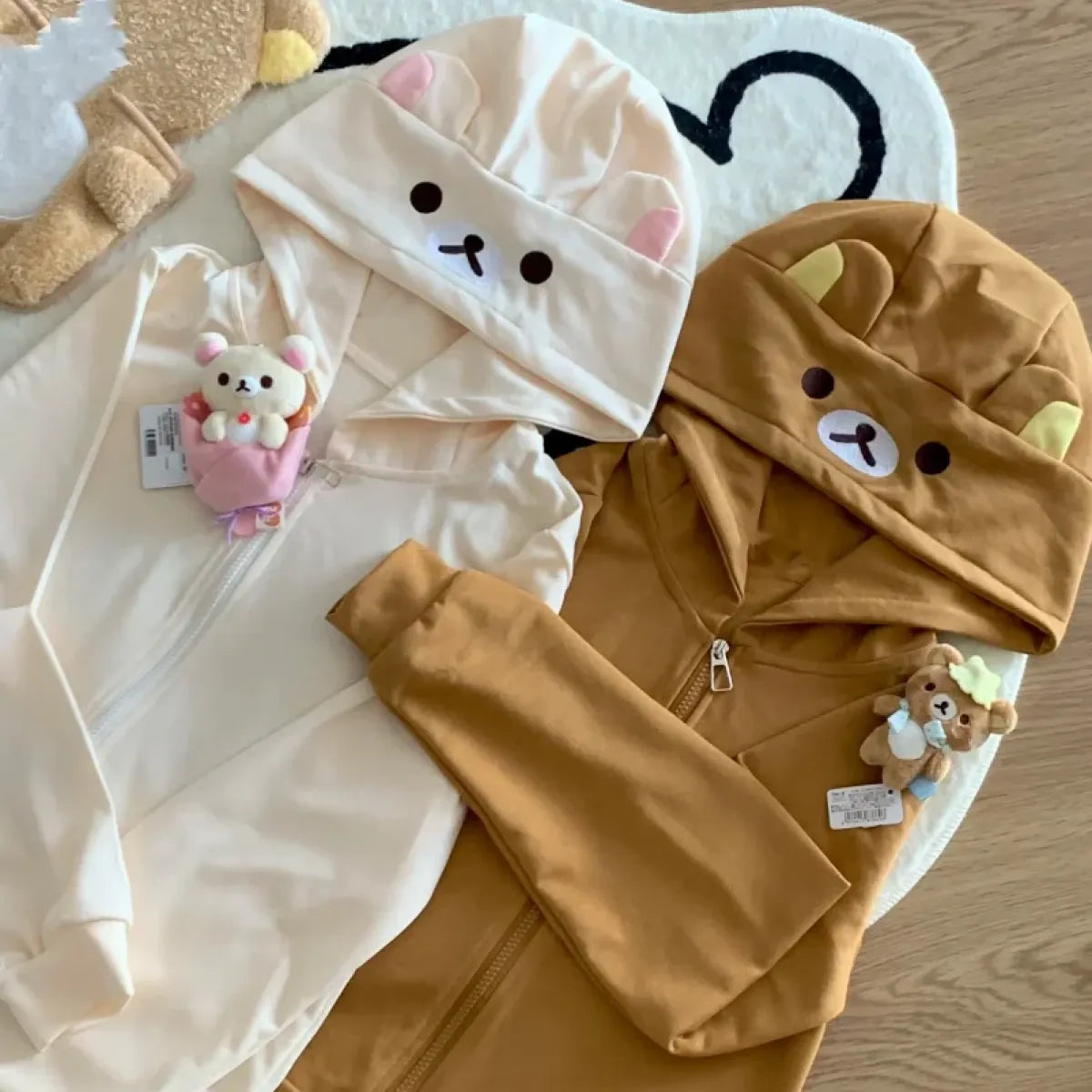 Kawaii Bear Y2K Oversized Zip-Up Hoodie