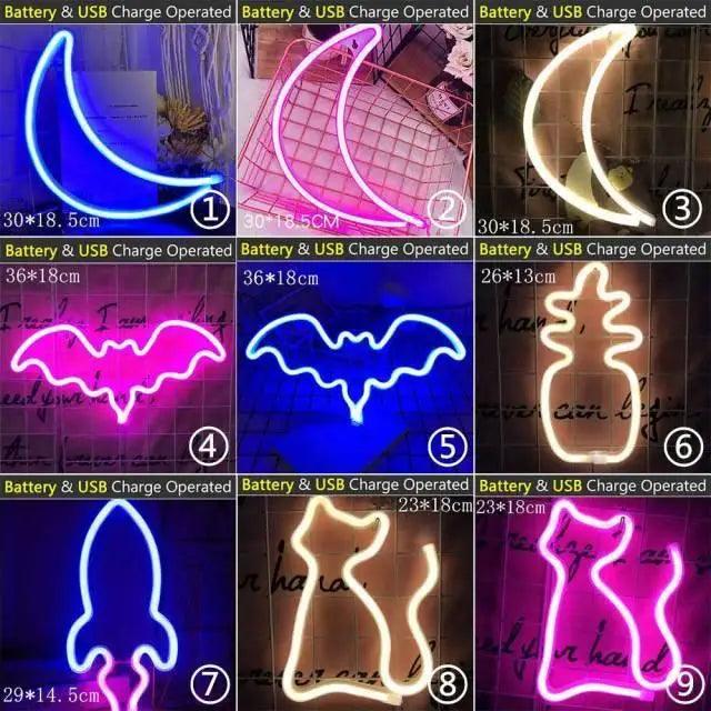 USB-Powered Decorative LED Neon Bedroom Wall Sign
