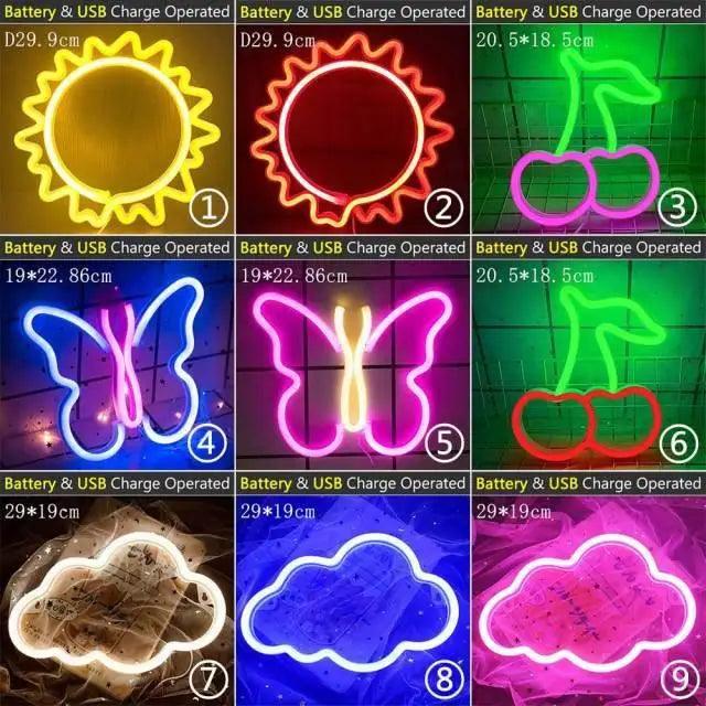 USB-Powered Decorative LED Neon Bedroom Wall Sign