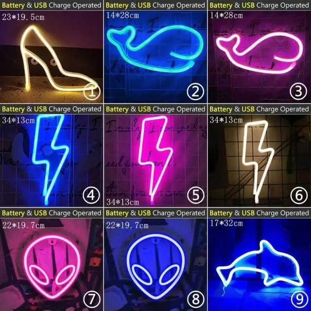 USB-Powered Decorative LED Neon Bedroom Wall Sign