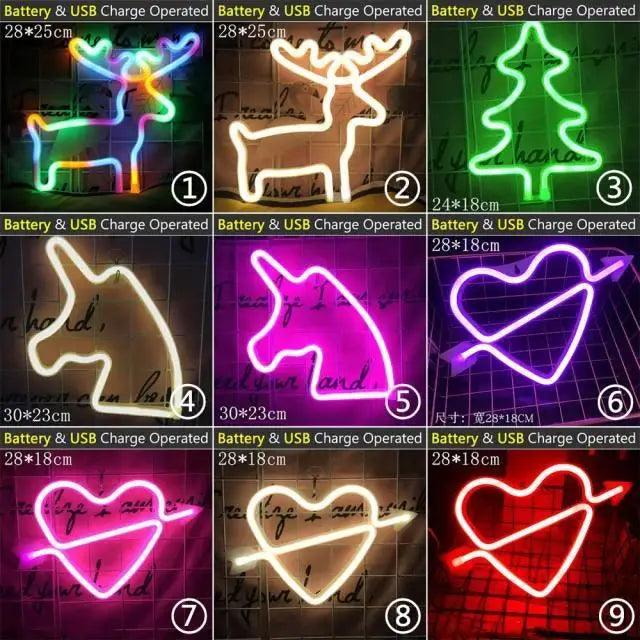 USB-Powered Decorative LED Neon Bedroom Wall Sign