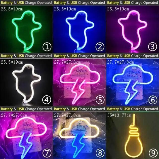 USB-Powered Decorative LED Neon Bedroom Wall Sign