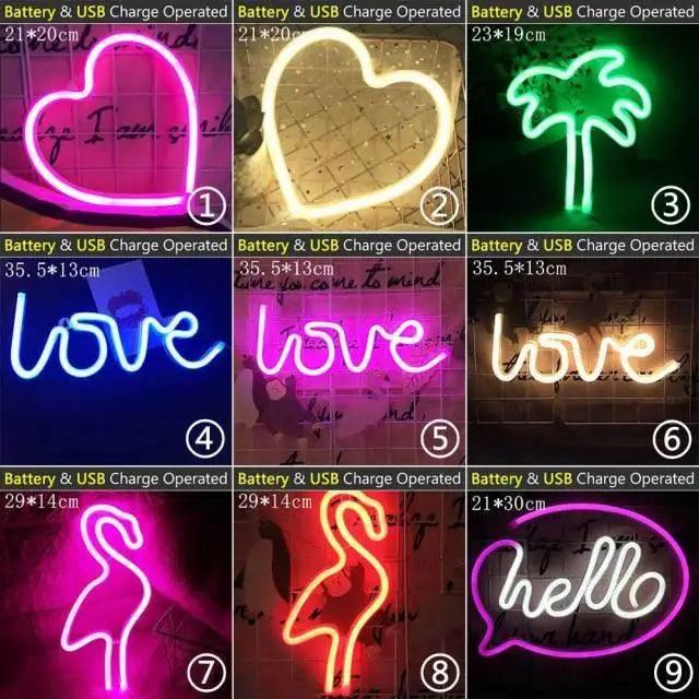 USB-Powered Decorative LED Neon Bedroom Wall Sign