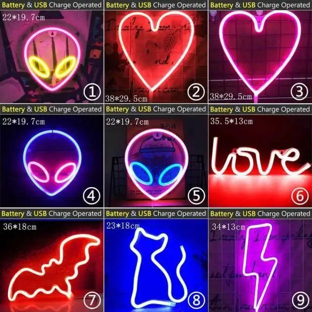 USB-Powered Decorative LED Neon Bedroom Wall Sign
