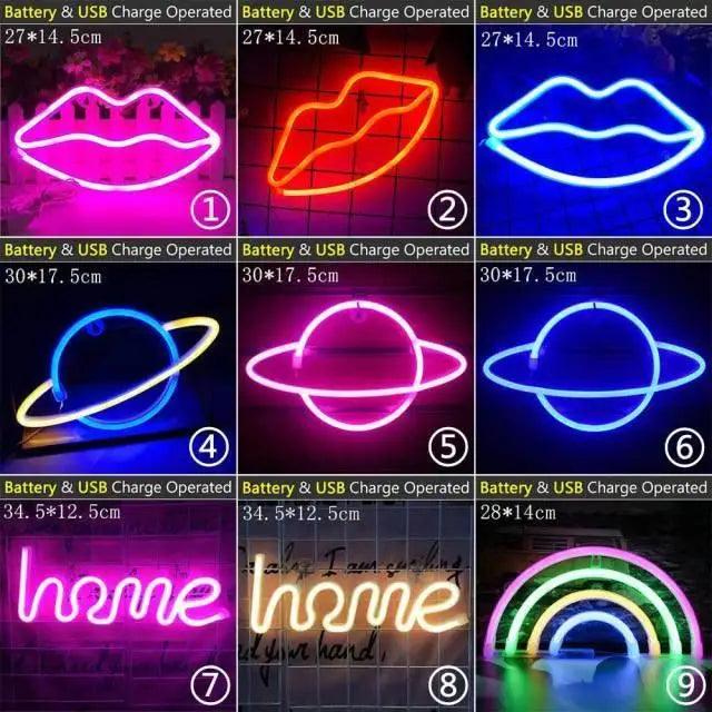 USB-Powered Decorative LED Neon Bedroom Wall Sign