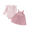 Baby Girls' Floral Romper, Suspender Skirt & Headband Set