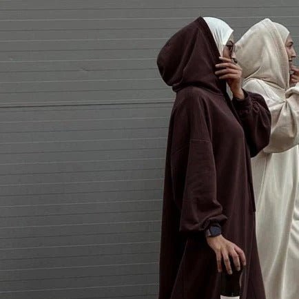 Hooded Sweatshirt Abaya with Pockets — MA125