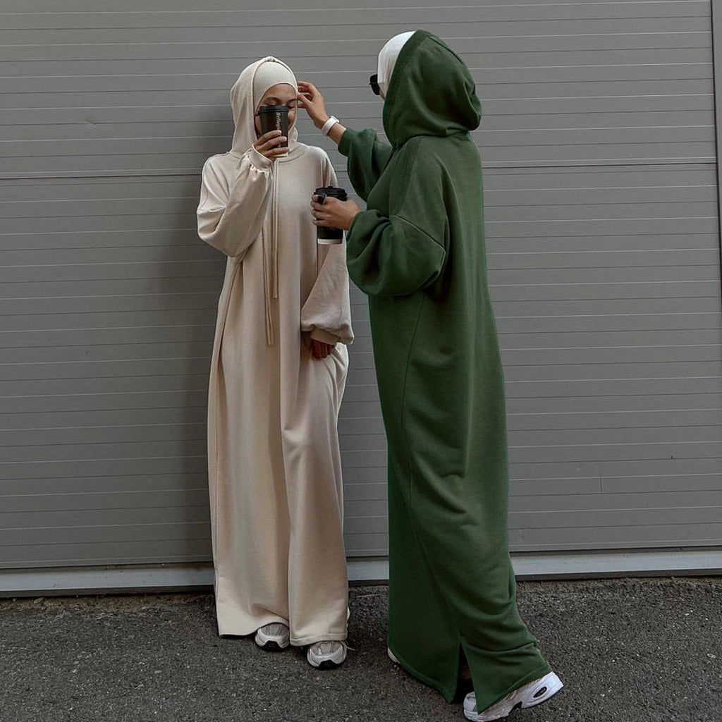 Hooded Sweatshirt Abaya with Pockets — MA125