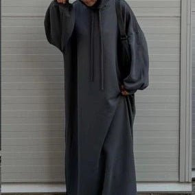 Hooded Sweatshirt Abaya with Pockets — MA125