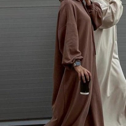 Hooded Sweatshirt Abaya with Pockets — MA125