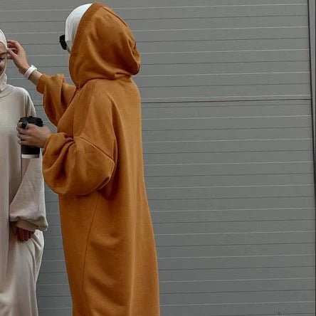 Hooded Sweatshirt Abaya with Pockets — MA125