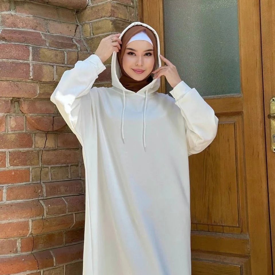 Hooded Sweatshirt Abaya with Pockets — MA125