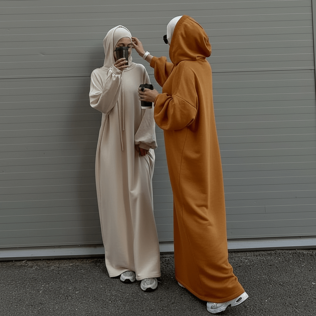 Hooded Sweatshirt Abaya with Pockets — MA125