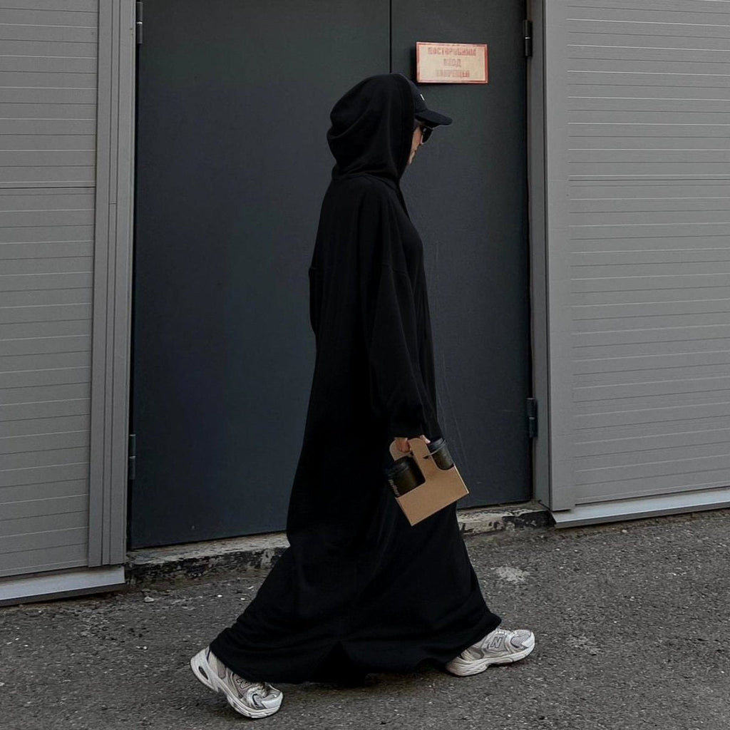 Hooded Sweatshirt Abaya with Pockets — MA125