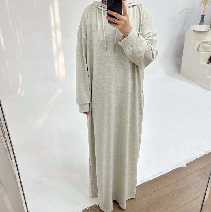 Hooded Sweatshirt Abaya with Pockets — MA125