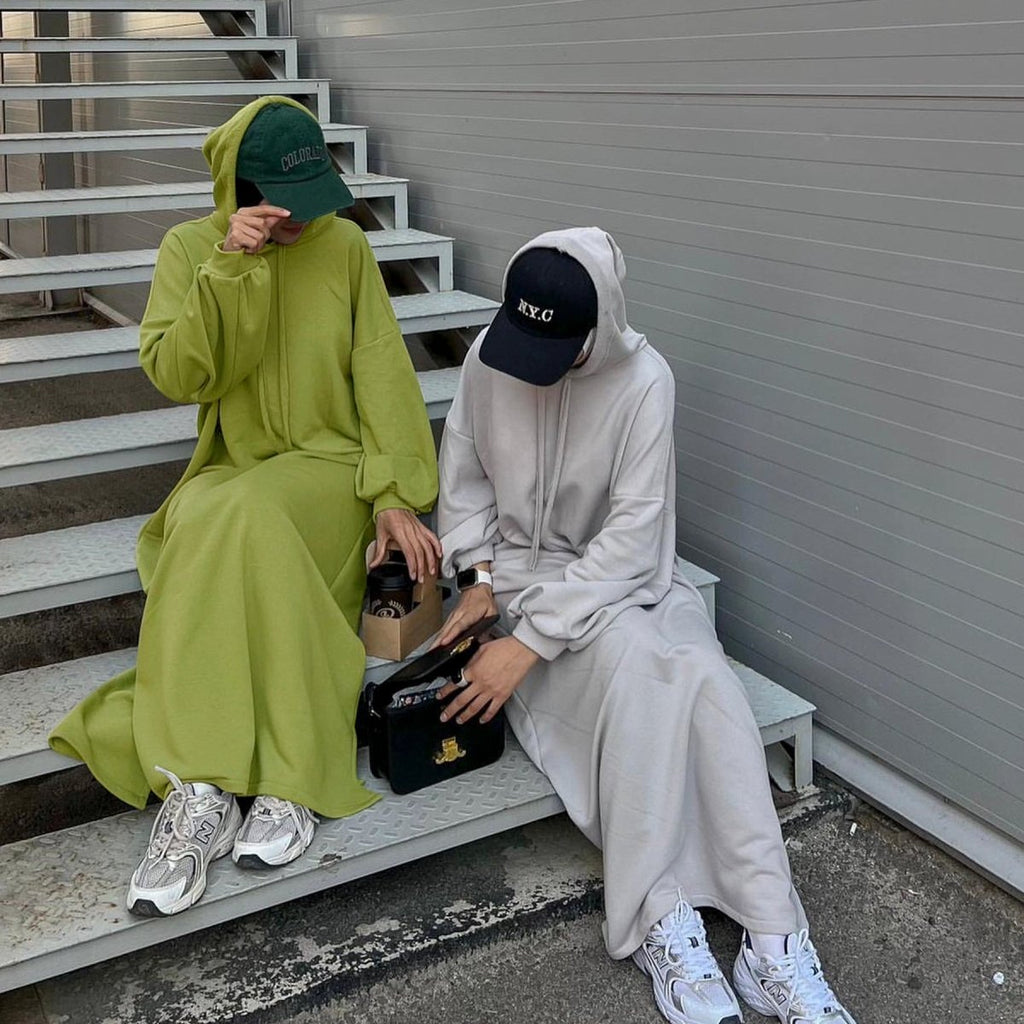 Hooded Sweatshirt Abaya with Pockets — MA125