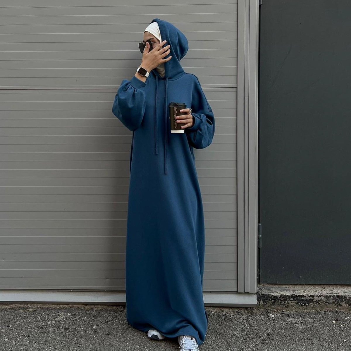 Hooded Sweatshirt Abaya with Pockets — MA125