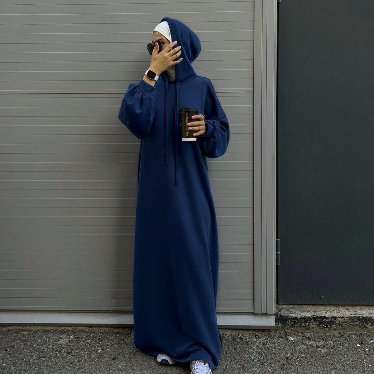 Hooded Sweatshirt Abaya with Pockets — MA125