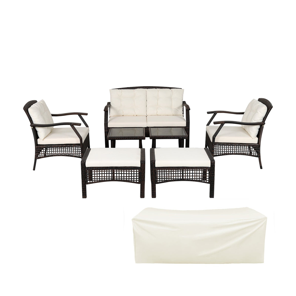 7-Piece Outdoor Patio Furniture Set with Cover