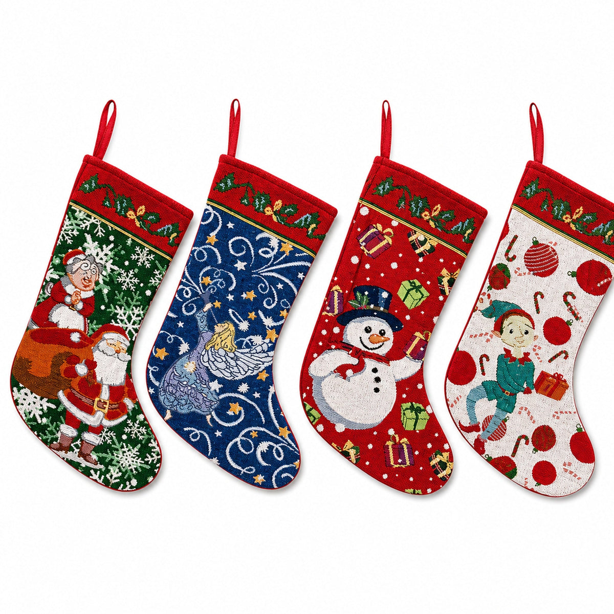 Set of 4 Tapestry Christmas Stockings