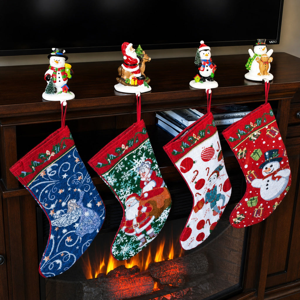 Set of 4 Tapestry Christmas Stockings