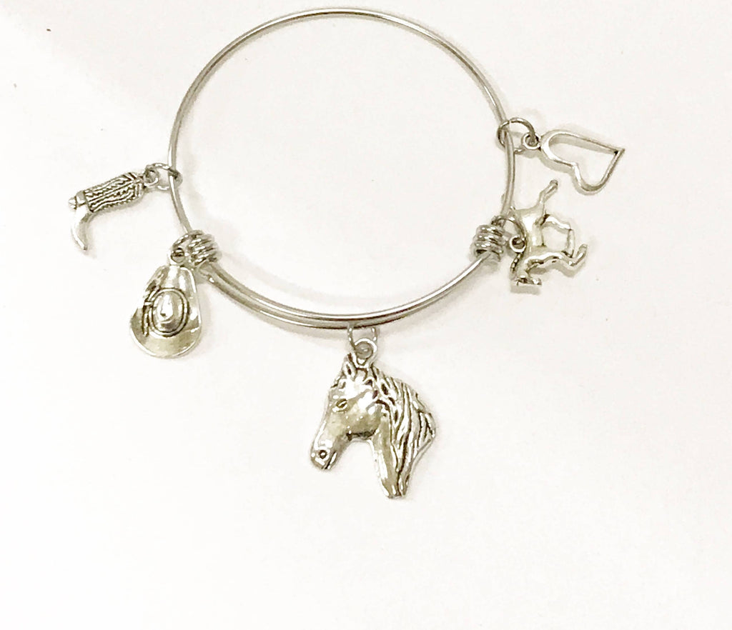 Horse Lover Cowgirl Expandable Charm Bangle