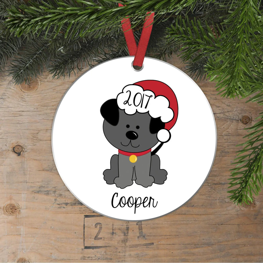 Personalized Dog Christmas Ornament with Name & Year