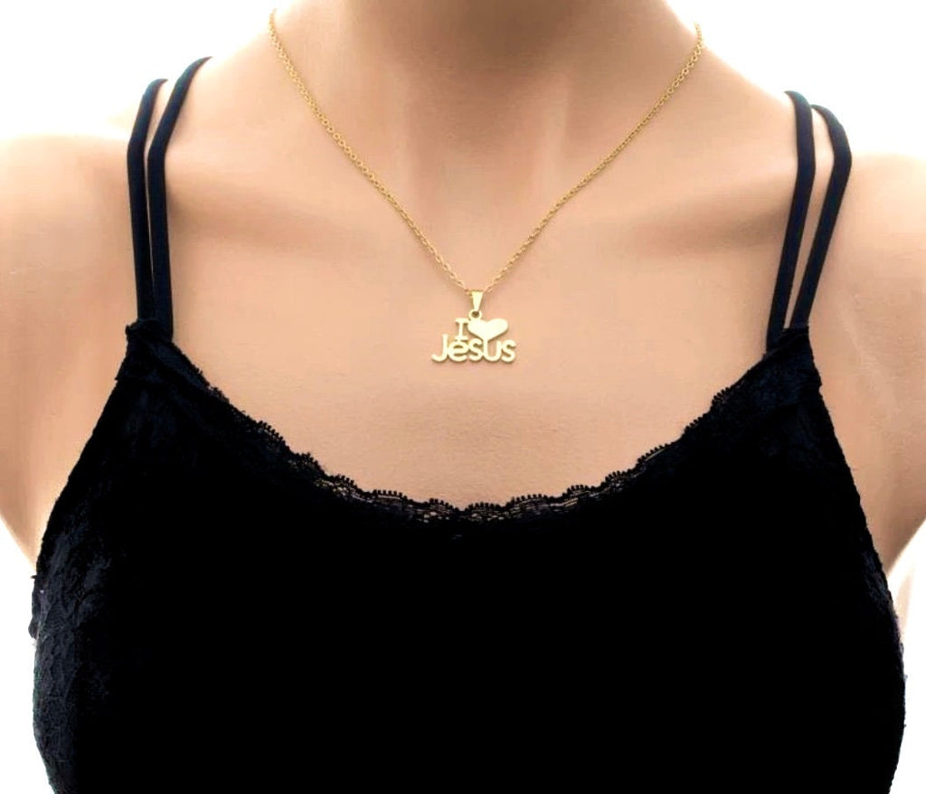 I Love Jesus Gold-Tone Choker Necklace