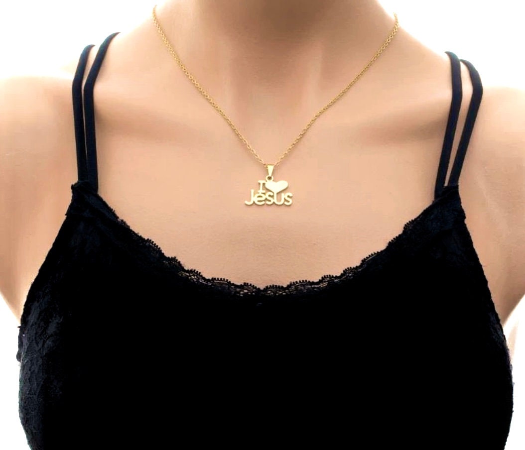 I Love Jesus Gold-Tone Choker Necklace
