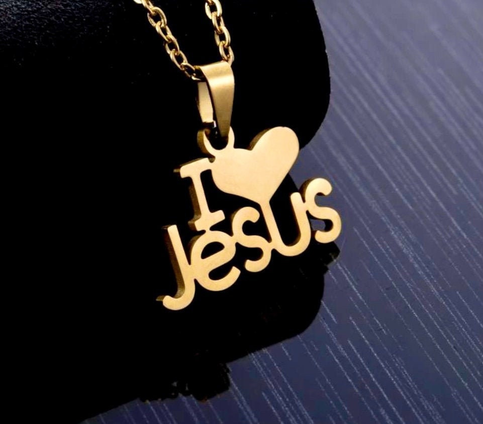 I Love Jesus Gold-Tone Choker Necklace