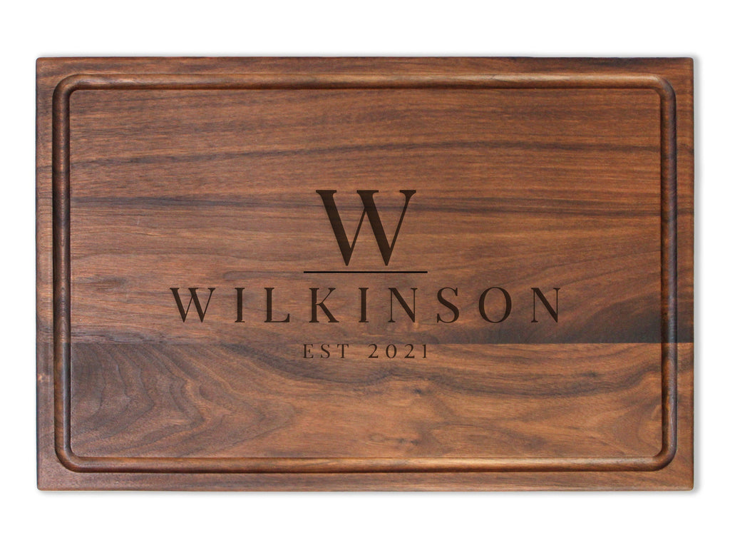 Personalized Engraved Maple or Walnut Cutting Board