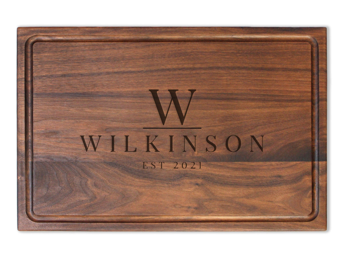Personalized Engraved Maple or Walnut Cutting Board