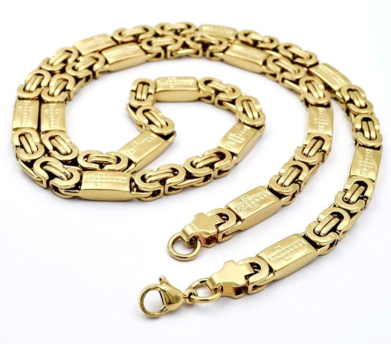 Men's Byzantine Cross Necklace & Bracelet Set