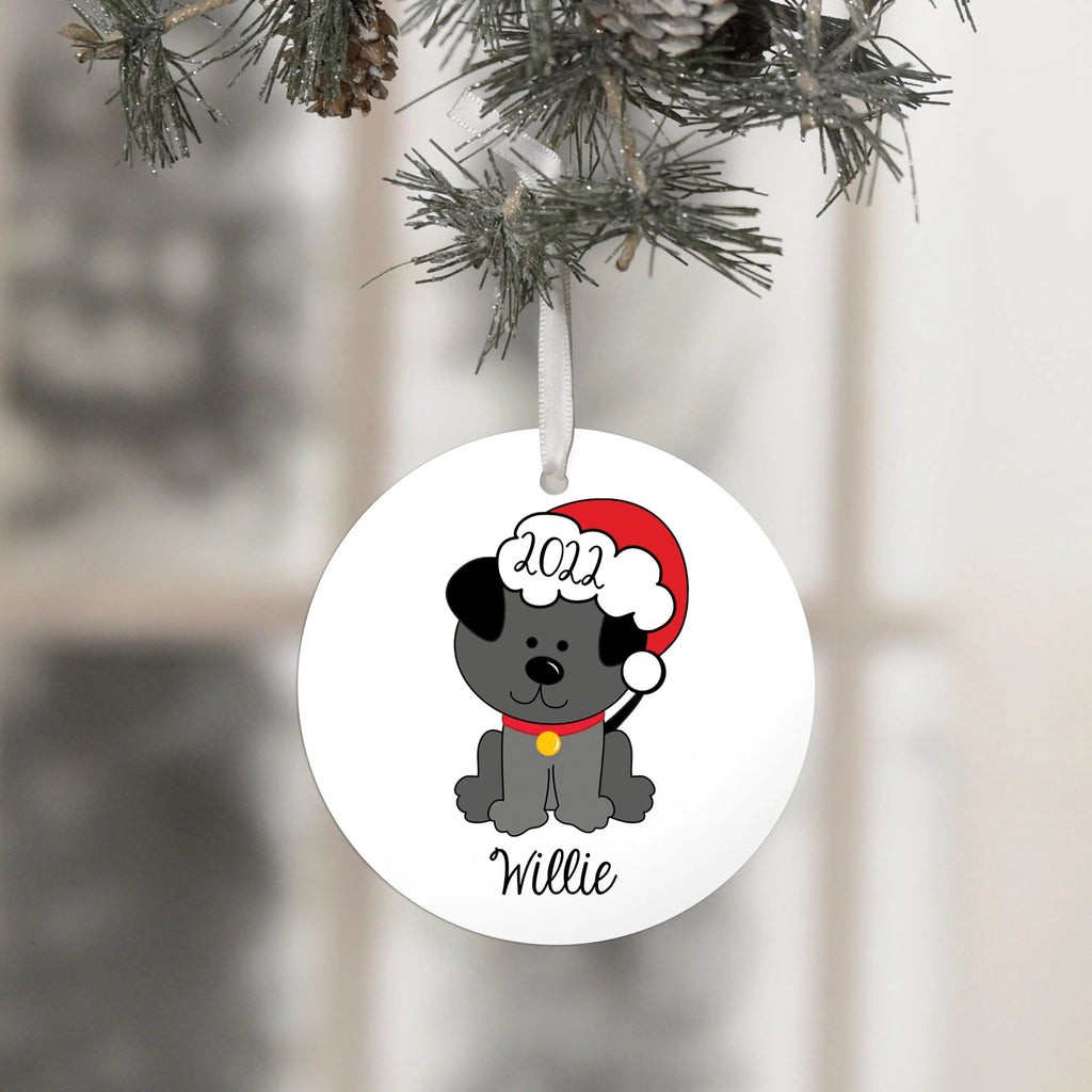 Personalized Dog Christmas Ornament with Name & Year