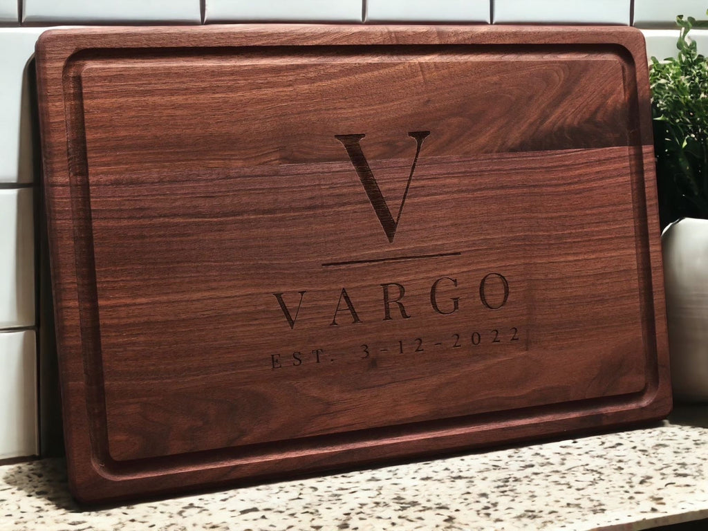 Personalized Engraved Maple or Walnut Cutting Board