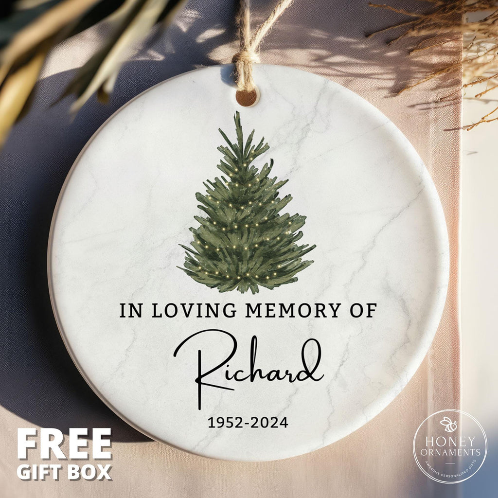 Personalized In Loving Memory Ceramic Christmas Ornament