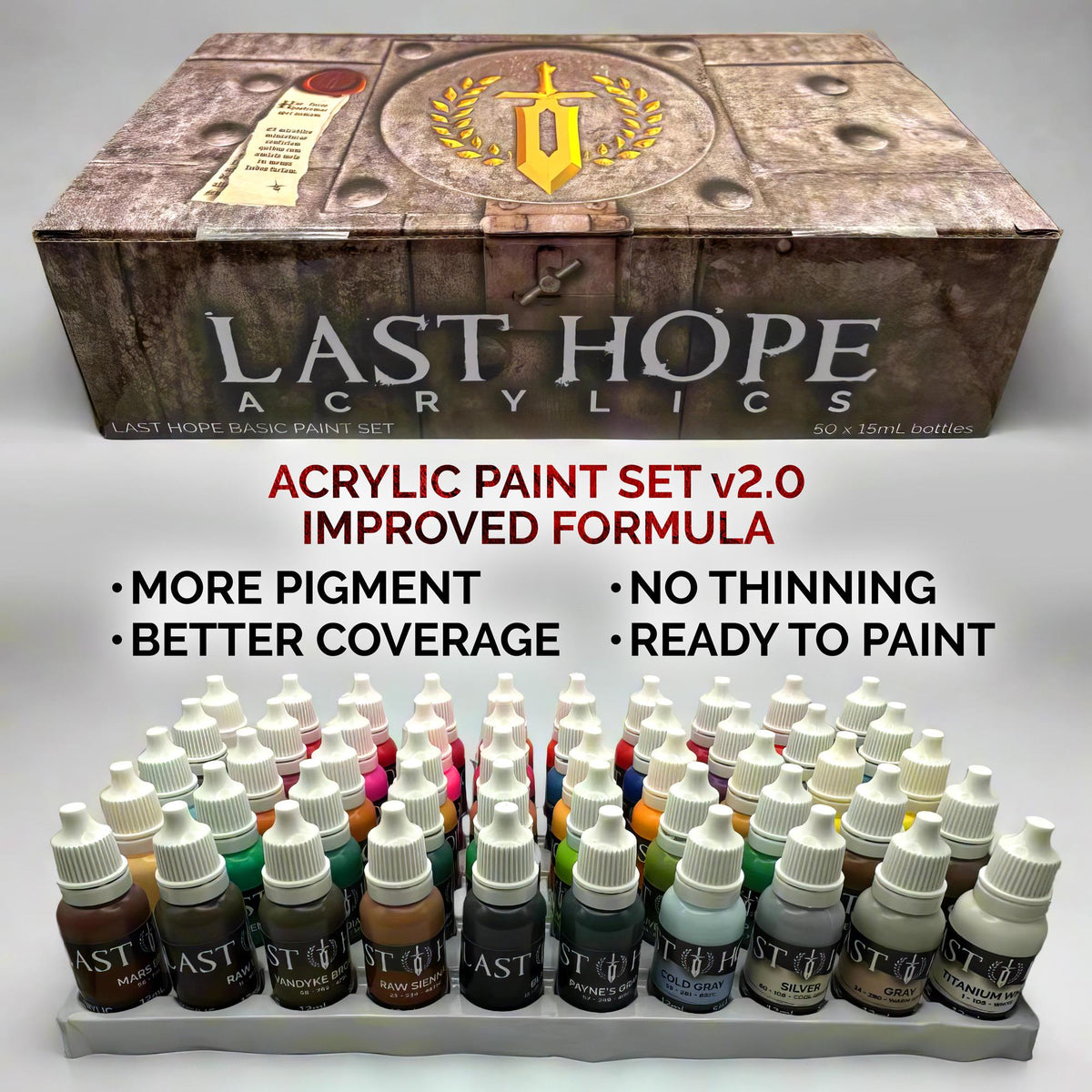 Acrylic Paint Set V2.0 for Wargame Miniatures — New Formula