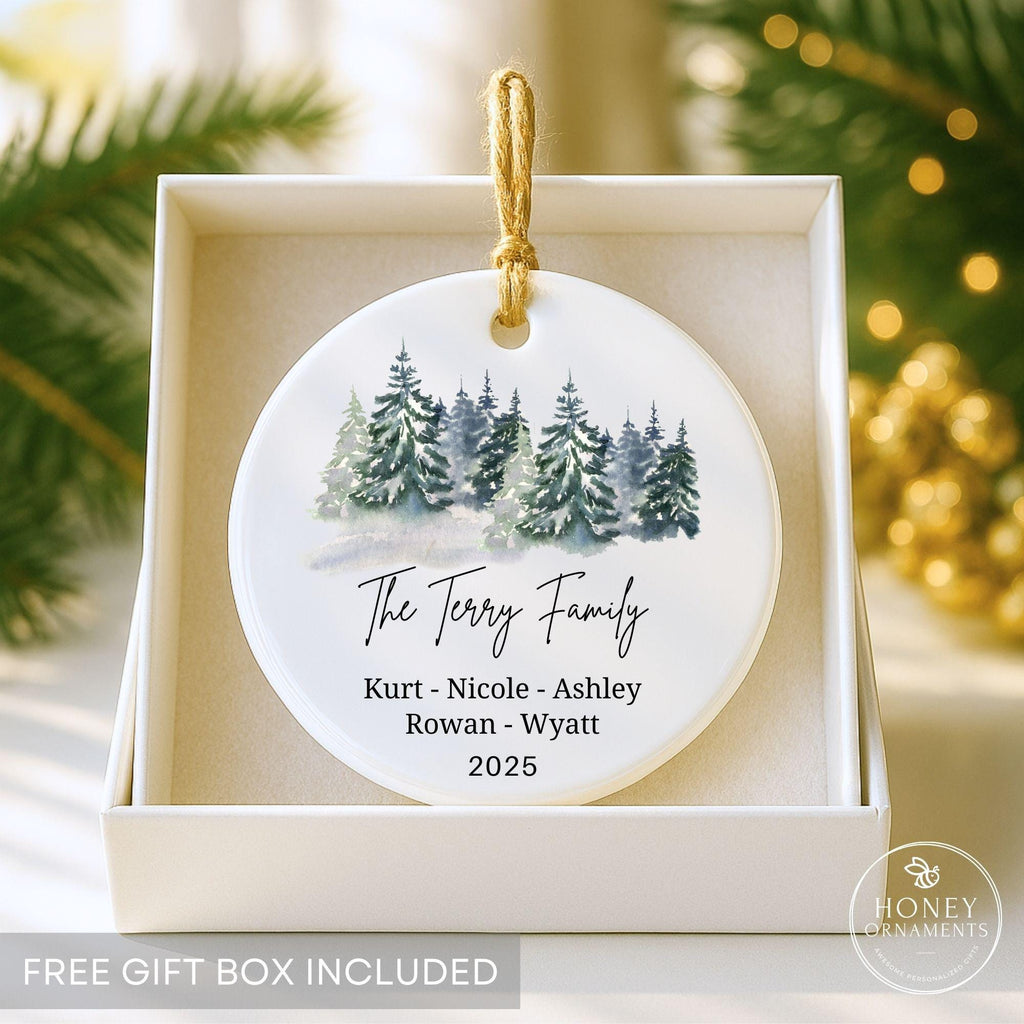 Personalized 2026 Family Names Ceramic Christmas Ornament