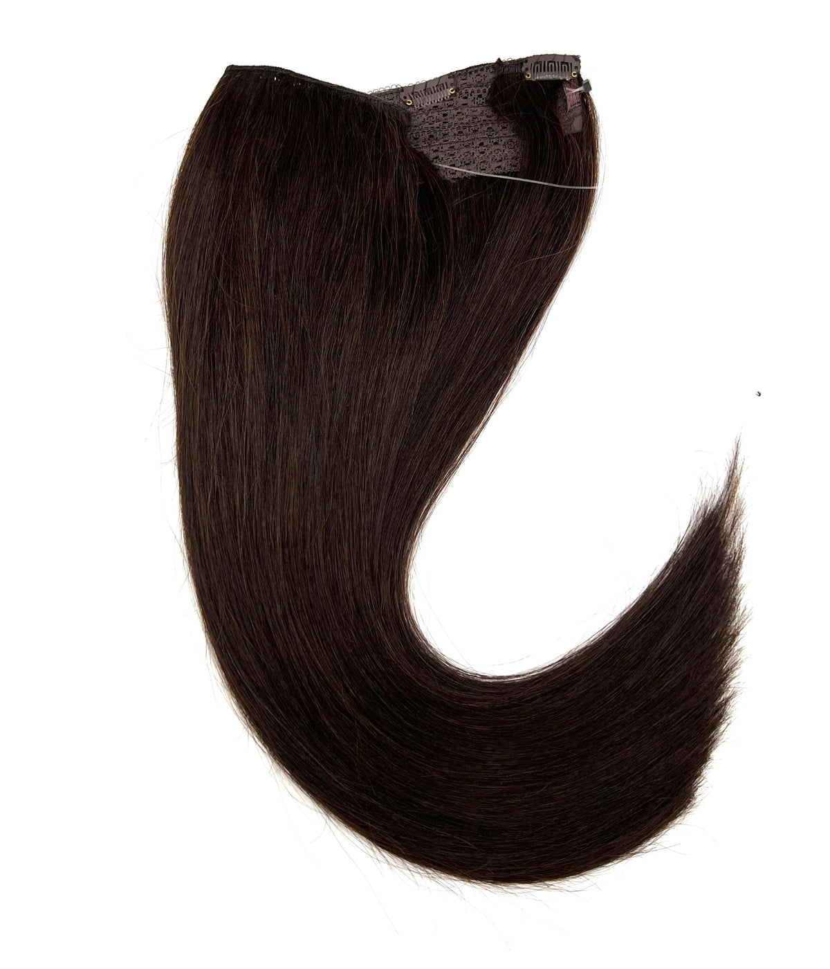 VIP BandX Halo Straight Human Hair Extensions with Clip, 18 Inches